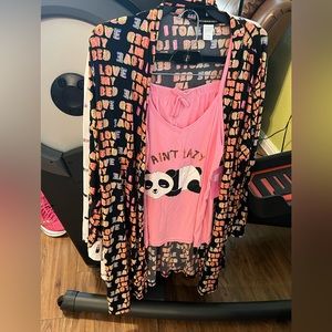 NWT 3pc pajamas set panda size L
